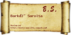 Barkó Sarolta névjegykártya