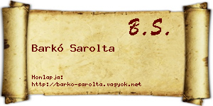Barkó Sarolta névjegykártya