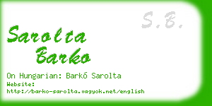 sarolta barko business card
