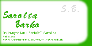 sarolta barko business card